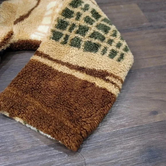 Boys Small S Hooded Plush Fleece Robe Tan Brown Soft Warm - Picture 3 of 8